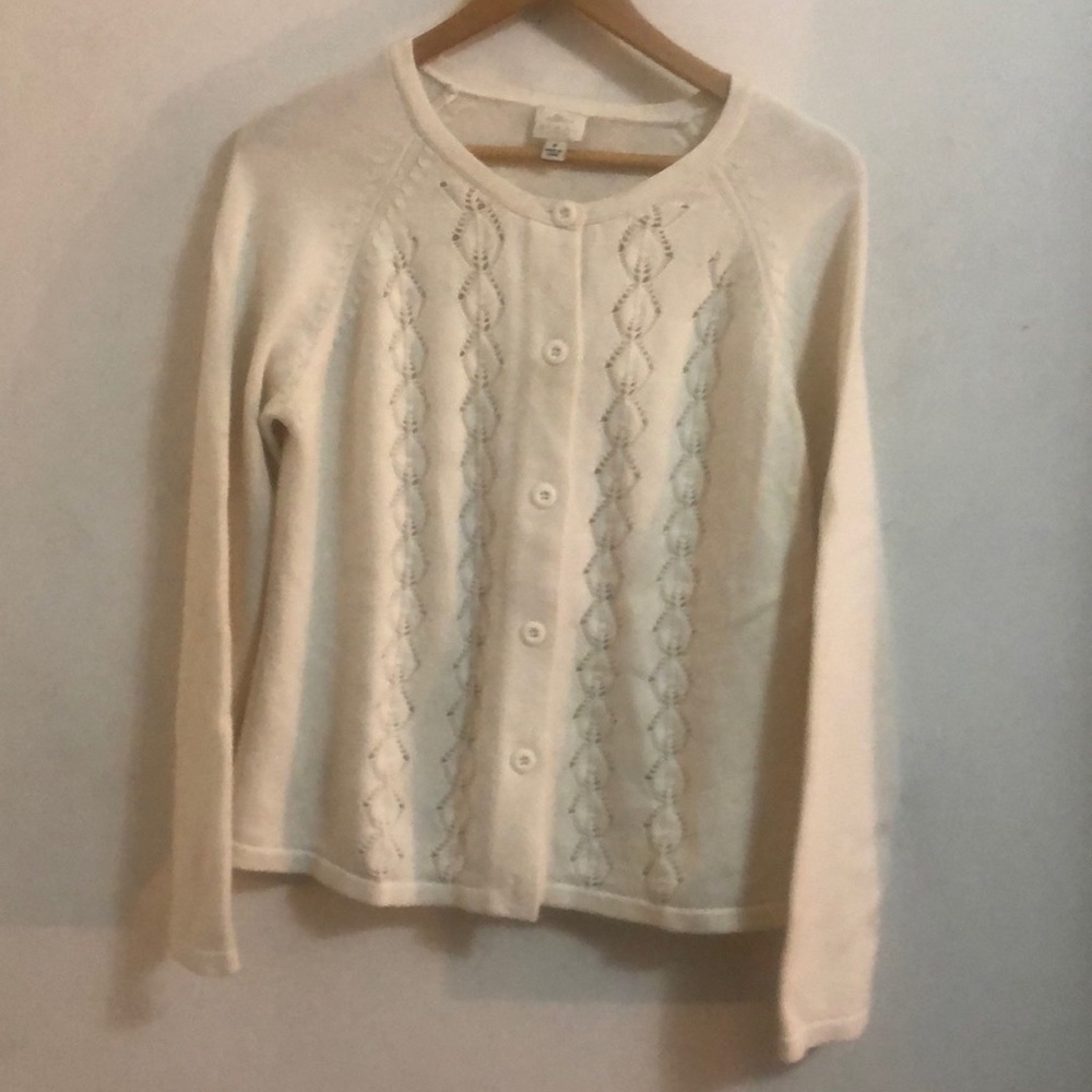 Button Down Cream Colored Knit Sweater. - image 2